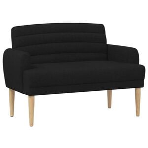 vidaXL Zweisitzer mit Knopfheftung Schwarz 116 x 67 x 80 cm Stoff
