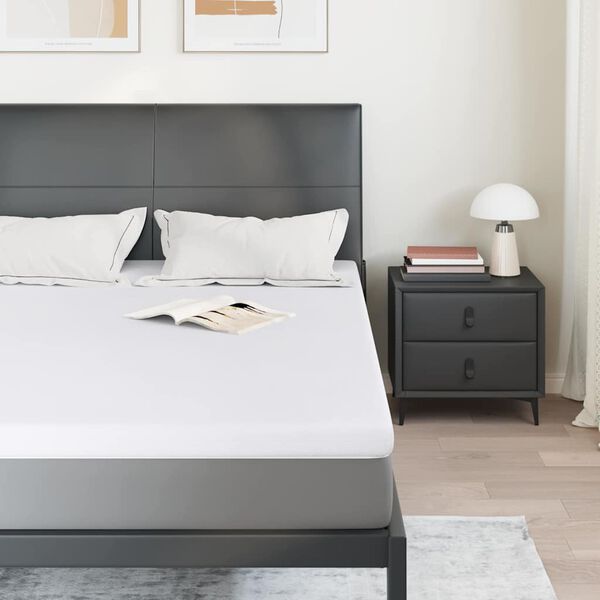 vidaXL Matratzenauflage Wei&szlig; 140 x 190 cm Jacquard-Stoff