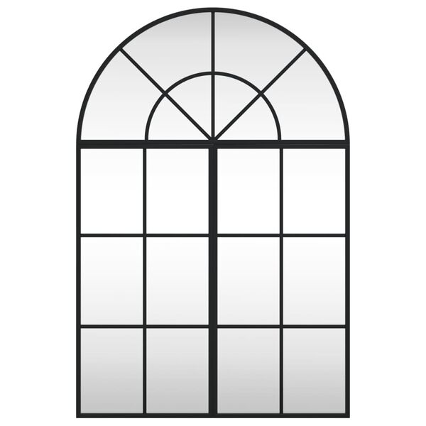 vidaXL Wandspiegel Schwarz 60x90 cm Gew&ouml;lbt Eisen