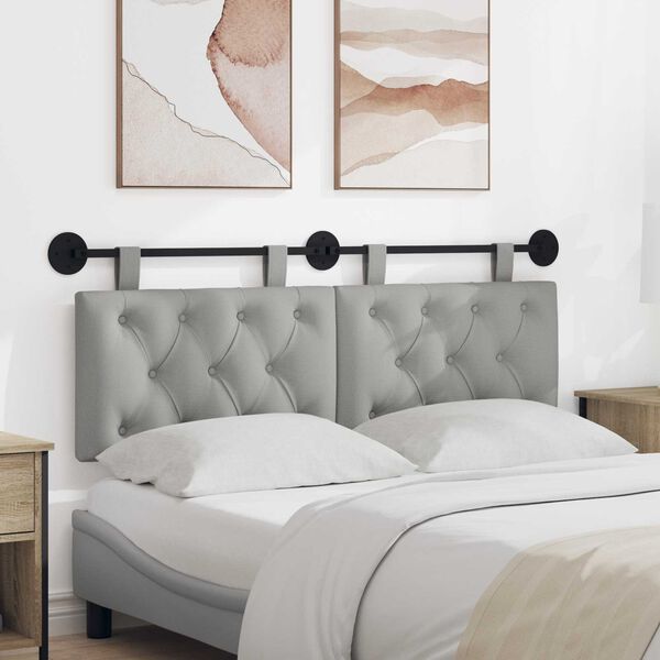 vidaXL H&auml;ngevorderseite Wandmontiert Wolkengrau 150 x 55 x 7 cm Stoff