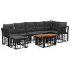 vidaXL Gartensofa-set 8 stk. Schwarz und Dunkelgrau Poly-Rattan