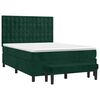 vidaXL Boxspringbett mit Matratze Dunkelgr&uuml;n 140x190 cm Samt