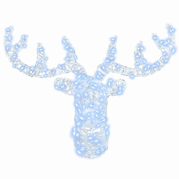 vidaXL Rentierkopf mit 140 LEDs Kaltweiß 68 x 36,5 x 62,5 cm Acryl