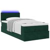 vidaXL Ottoman-Bett mit Matratze & LEDs Dunkelgr&uuml;n 100x200 cm Samt