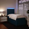 vidaXL Boxspringbett mit Matratze Blau 100x200 cm Samt