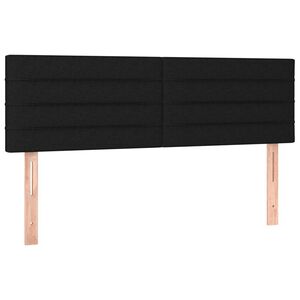 vidaXL Kopfteile Schwarz 144x5x78/88 cm Stoff