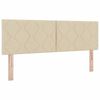 vidaXL Boxspringbett mit Matratze Creme 160 x 200 cm Stoff