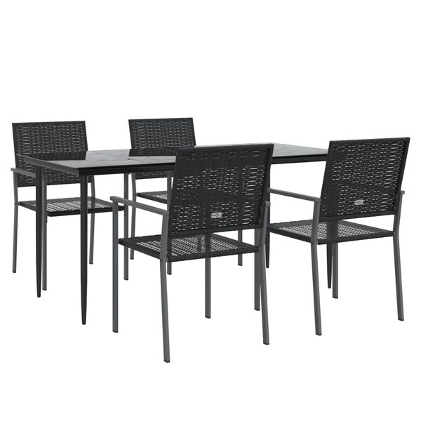 vidaXL 5-tlg. Garten-Essgruppe Poly Rattan und Stahl