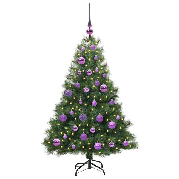 vidaXL K&uuml;nstlicher Weihnachtsbaum mit 150 LEDs Gr&uuml;n 120 cm PE und PVC