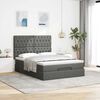 vidaXL Ottoman-Bett mit Matratze & LEDs Dunkelgrau 140x190 cm Stoff