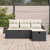 vidaXL Gartensofa-set mit Kissen mit Speicher 4 pcs Poly Rattan