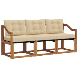 vidaXL Outdoor-Sofagarnitur 3 stk. 3-Sitzer Natur und Beige