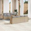 vidaXL Gartensofa-set mit Kissen 7 pcs Beige und Grau Poly-Rattan