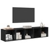 vidaXL TV-Schrank Set 2 pcs Schwarz Eichen-Optik Holzwerkstoff