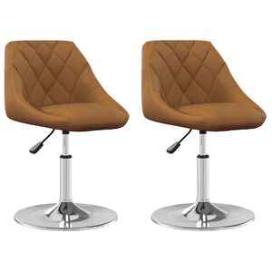 vidaXL Esszimmerst&uuml;hle 2 Stk. Drehbar Braun Samt