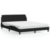 vidaXL Bett mit Matratze "Dover" Schwarz 160x200 cm Stoff