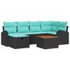 vidaXL Gartensofa-set 7 stk. Schwarz Poly Rattan
