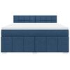 vidaXL Boxspringbett mit Matratze Blau 180x200 cm Stoff