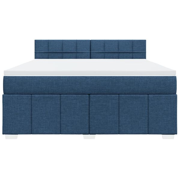 vidaXL Boxspringbett mit Matratze Blau 180x200 cm Stoff