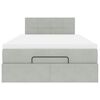 vidaXL Ottomanische Bett mit Matratze Hellgrau 120x190 cm Samt