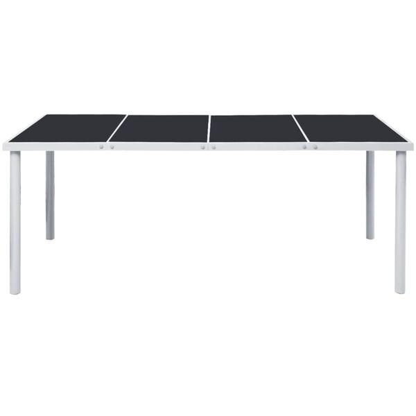 vidaXL Gartentisch 190x90x74 cm Schwarz Stahl