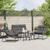 vidaXL Garten Essgruppe 5 pcs Schwarz Stahl