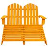 vidaXL Adirondack-Gartenbank 2-Sitzer mit Fußteil Tannenholz Orange
