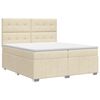 vidaXL Boxspringbett mit Matratze Creme 140 x 190 cm Stoff
