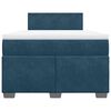 vidaXL Boxspringbett mit Matratze Dunkelblau 120x190 cm Samt