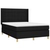 vidaXL Boxspringbett mit Matratze & LED Schwarz 140x190 cm Stoff