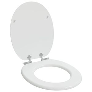 vidaXL Soft-Close Toilettensitz Wei&szlig; 44 x 38 cm MDF-Platte