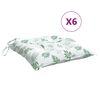 vidaXL Stuhlkissen 6 Stk. Blattmuster 40x40x7 cm Stoff