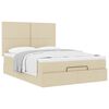 vidaXL Ottoman-Bett mit Matratze Creme 140x190 cm Stoff