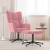 vidaXL Relaxsessel mit Hocker Rosa Samt