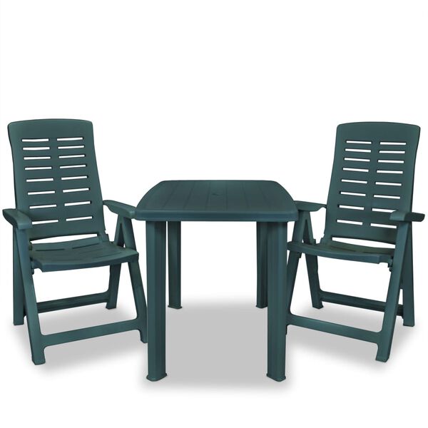 vidaXL 3-tlg. Bistro-Set Kunststoff Grün