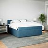 vidaXL Boxspringbett mit Matratze Blau 180x200 cm Samt