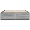 vidaXL Bettgestell Grau Sonoma 160x200 cm Holzwerkstoff und Metall