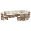 vidaXL Gartensofa-set 10 Stk. Beige Poly-Rattan