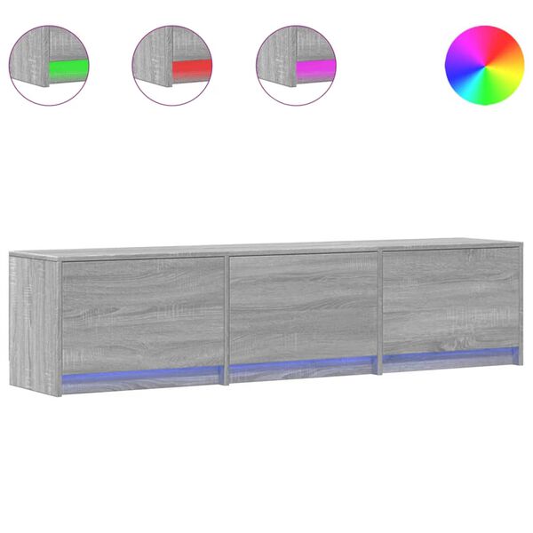 vidaXL TV-Schr&auml;nk mit LED Graues Sonoma 165 x 34 x 40 cm Holzwerkstoff