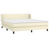 vidaXL Boxspringbett mit Matratze Creme 180x200 cm Kunstleder