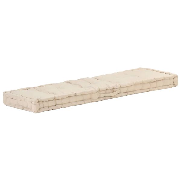 vidaXL Palettenkissen Baumwolle 120×40×7 cm Beige
