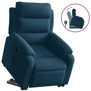 vidaXL Relaxsessel mit Aufstehhilfe Blau Samt