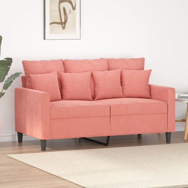 vidaXL 2-Sitzer-Sofa Rosa 120 cm Samt