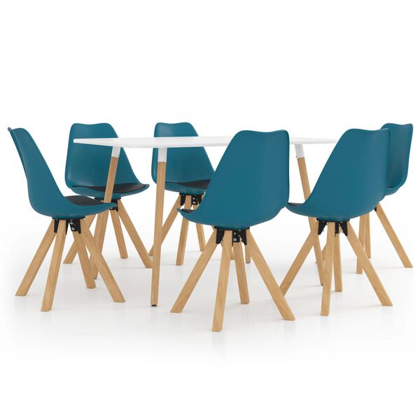 vidaXL 7-tlg. Essgruppe T&uuml;rkis und Schwarz