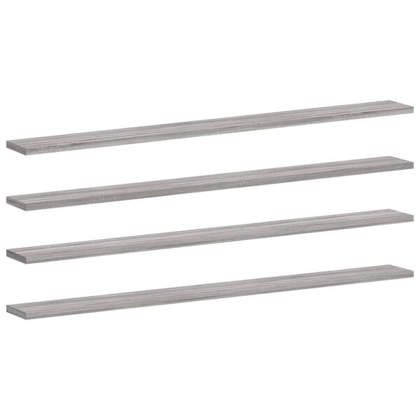 vidaXL Wandregale 4 Stk. Grau Sonoma 100x10x1,5 cm Holzwerkstoff