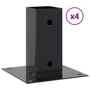 vidaXL Pfostentr&auml;ger Quadrat 4 Stk. 71x71 mm Pulverbeschichteter Stahl