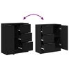 vidaXL Sideboard Schwarz Eichen-Optik 60 x 30 x 70 cm Holzwerkstoff