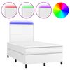 vidaXL Boxspringbett mit Matratze & LED Wei&szlig; 120x190 cm Kunstleder