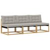 vidaXL Outdoor Mittelsofa Massivholz Akazie Wei&szlig;