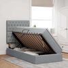 vidaXL Bett mit Stauraum und LED Hellgrau 90 x 200 cm Polyester